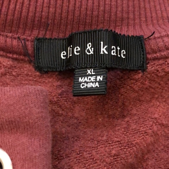 Ellie & Kate Womens Sweatshirt Dress Sz XL Burgundy Ties High Low Comfy Cozy - Picture 5 of 11